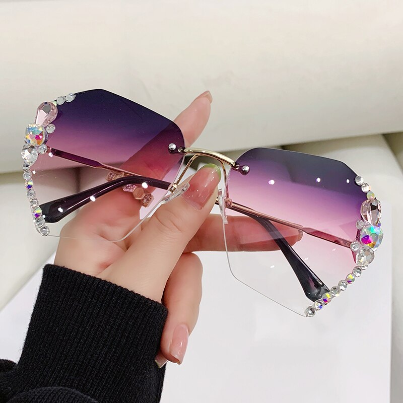 Retro Cutting Lens Gradient Sunglasses - Orchid Unique