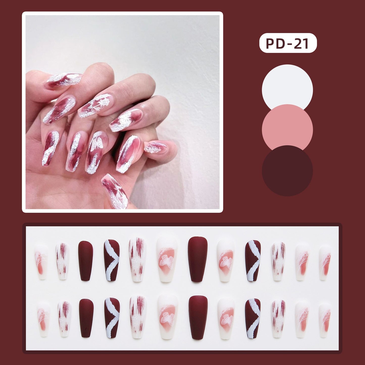 Short Wear Tips Nail False Patch - Orchid Unique