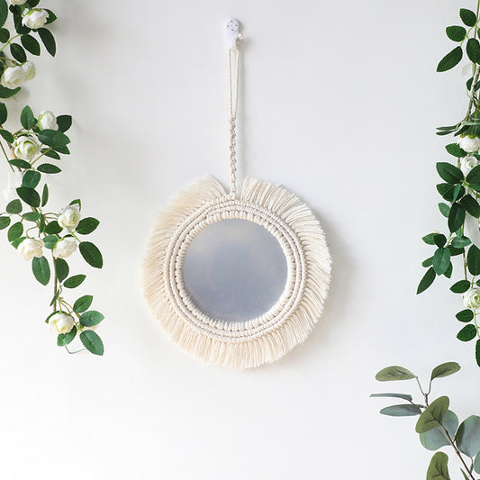 Boho Wall-Decorative Mirror Macrame Fringe - Orchid Unique