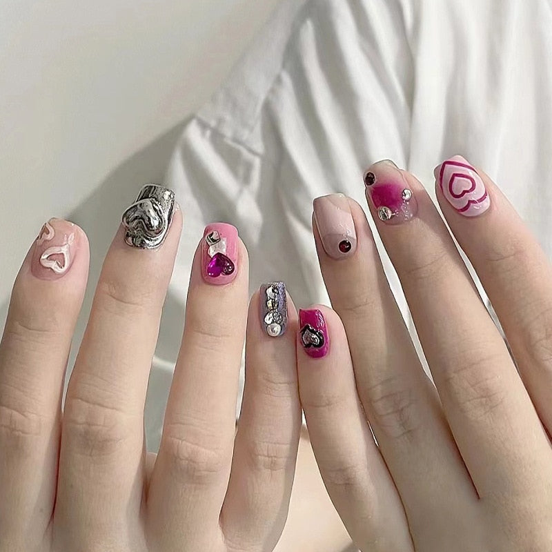 Jelly Press on Fake Nails - Orchid Unique