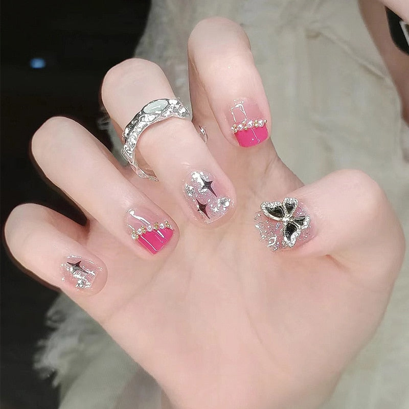 Jelly Press on Fake Nails - Orchid Unique