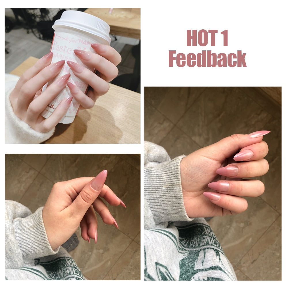 Mid-length Stiletto Nail Tips - Orchid Unique