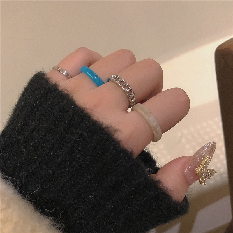 3pcs/set Acrylic Ring Set - Orchid Unique
