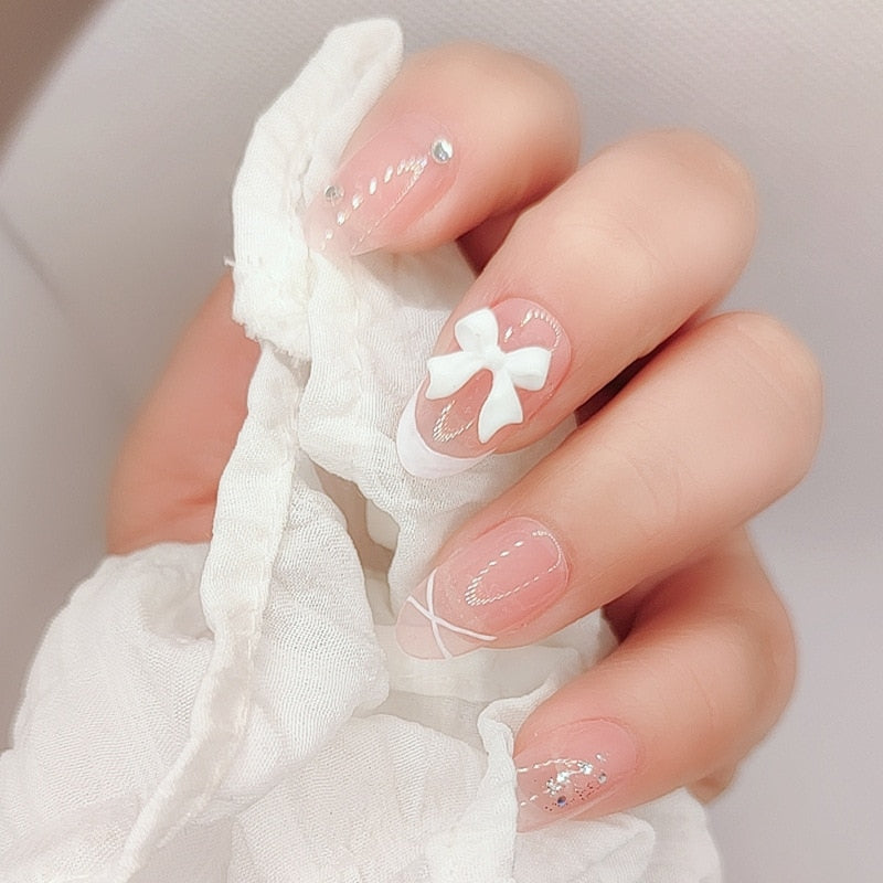 Mid-length Stiletto Nail Tips - Orchid Unique