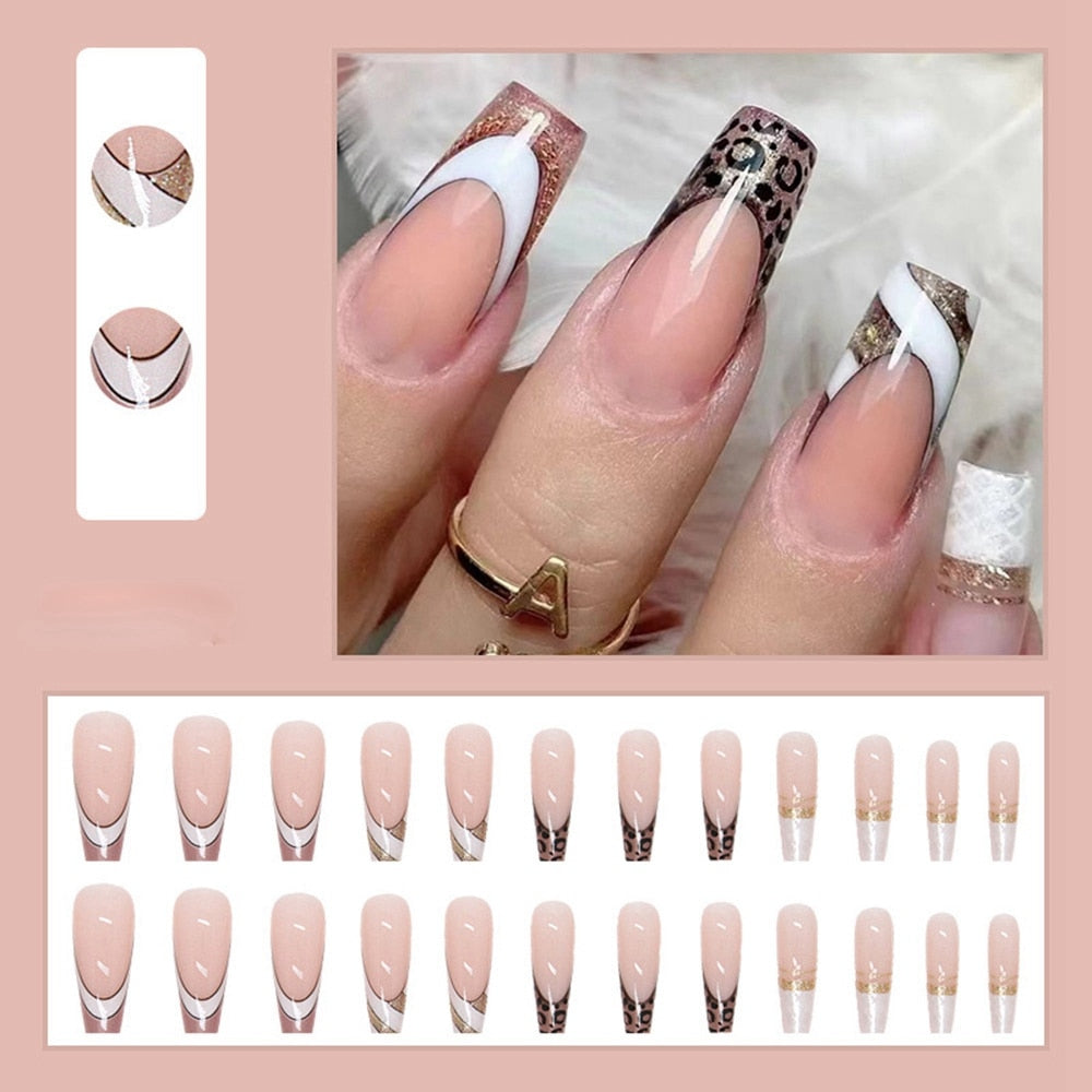 Long Coffin False Nails - Orchid Unique