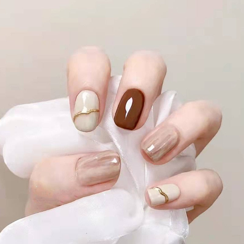 Sweet Short Round/Square Head False Nail Art - Orchid Unique