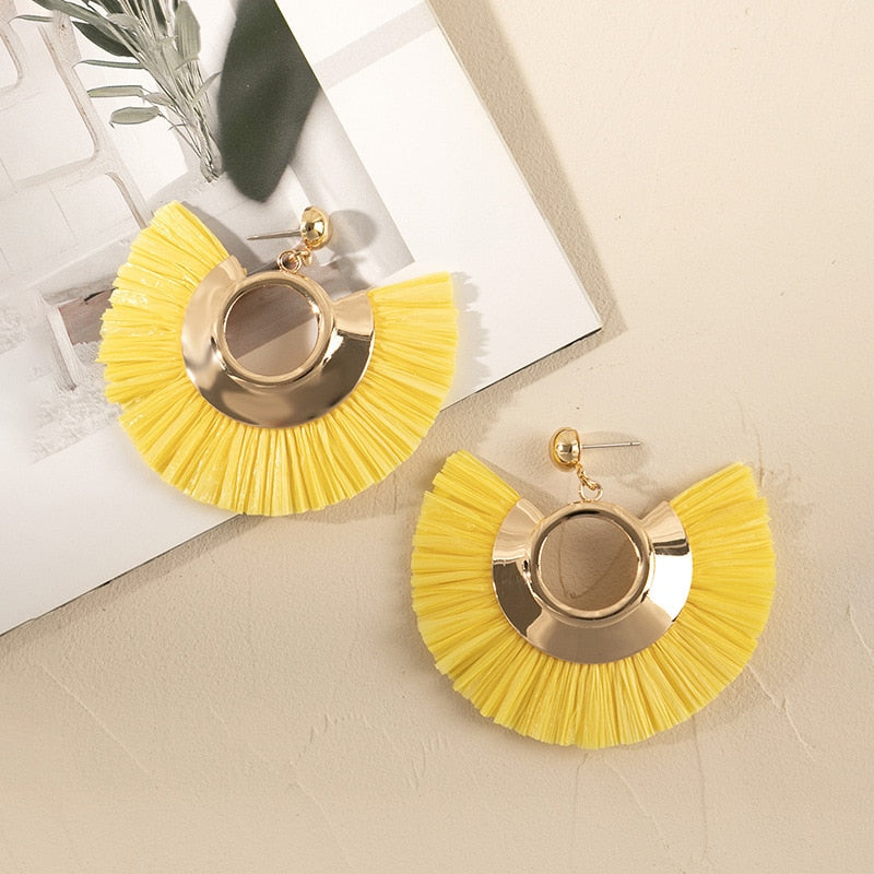 Fashion Handmade Tassel Pendant Earrings - Orchid Unique