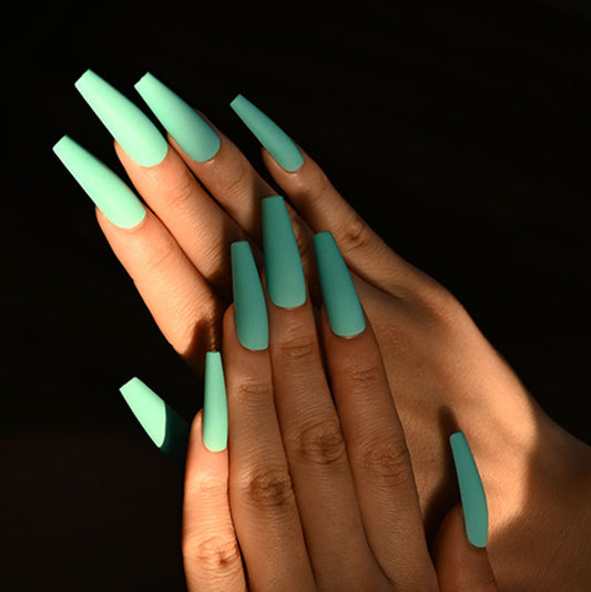 Matte Super Long Coffin False Nails - Orchid Unique