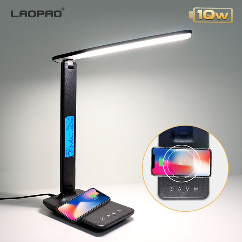 LAOPAO 10W QI Wireless Charging LED Desk Lamp - Orchid Unique