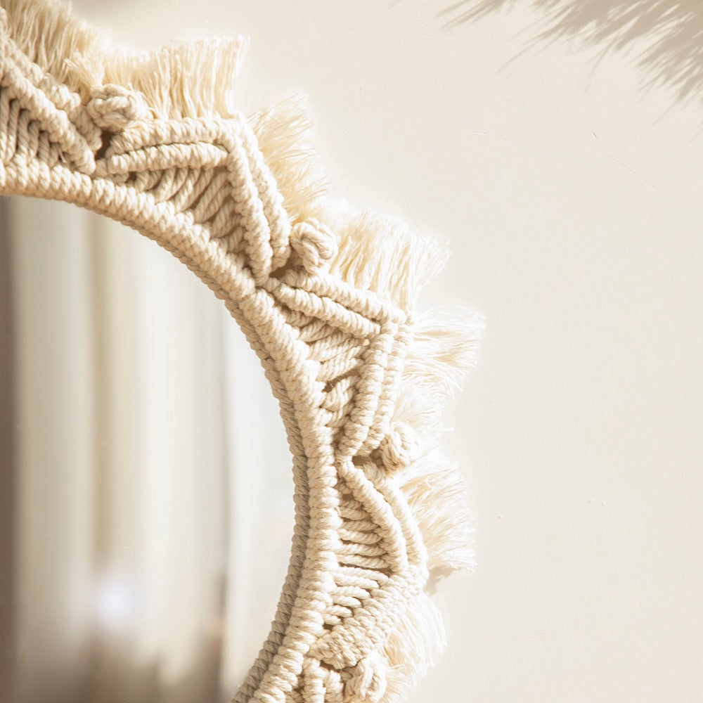 BOHO Macrame Decorative Wall Mirror - Orchid Unique
