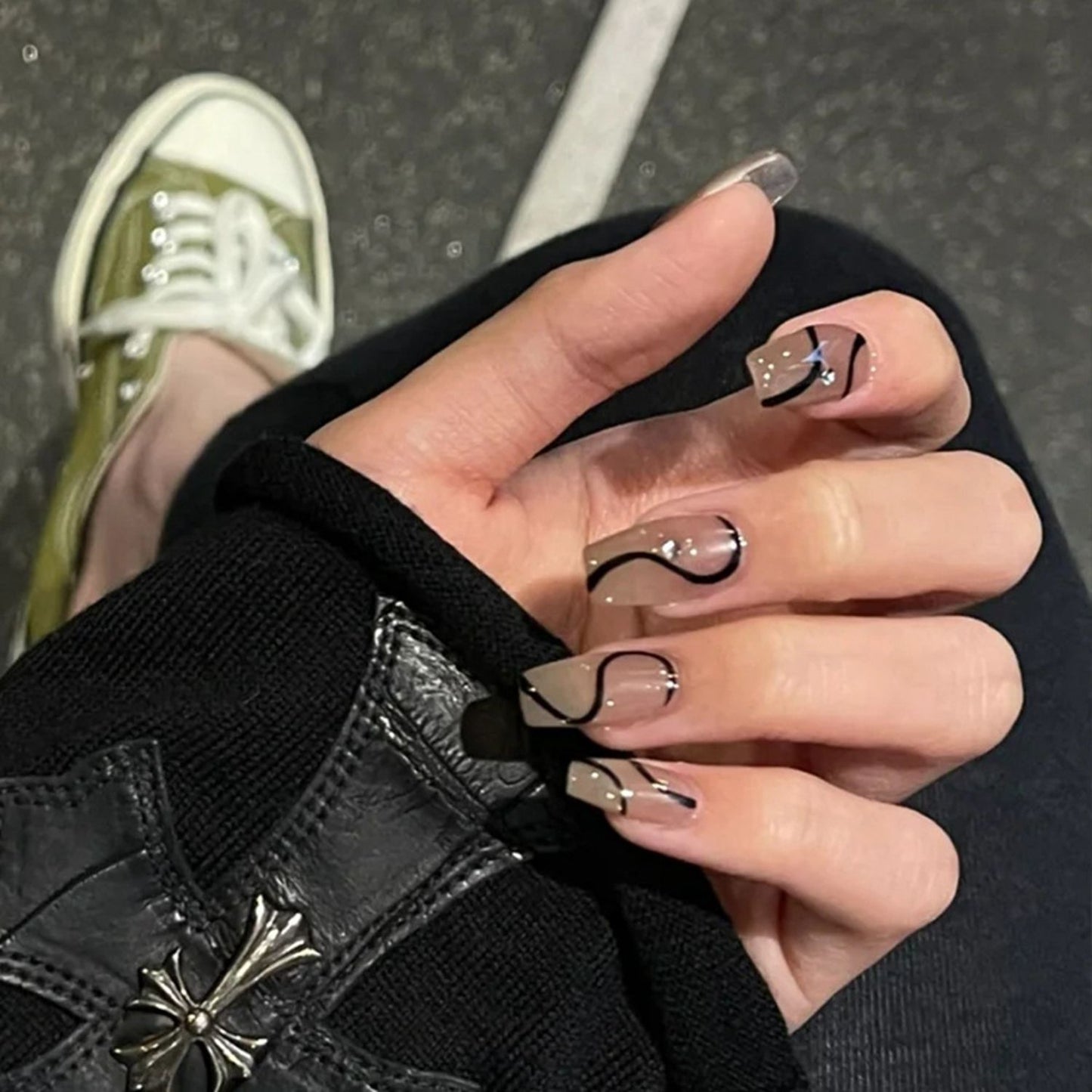 Ballet French Coffin False Nails - Orchid Unique