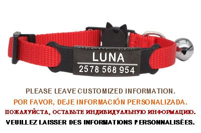 Personalized ID Tag Cat Collar Bell - Orchid Unique