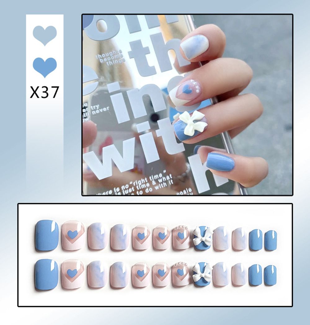 Sweet Short Round/Square Head False Nail Art - Orchid Unique