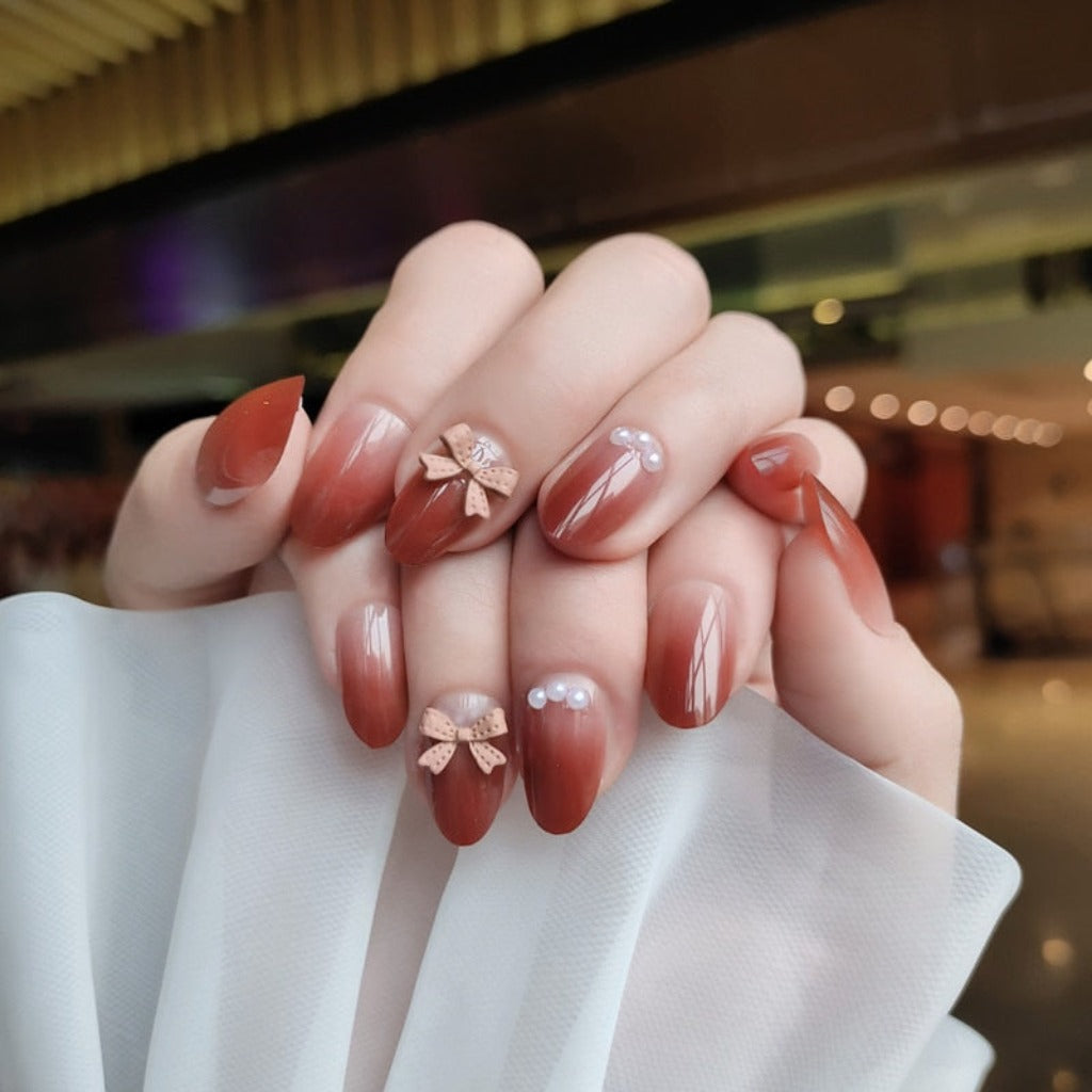 Mid-length Stiletto Nail Tips - Orchid Unique