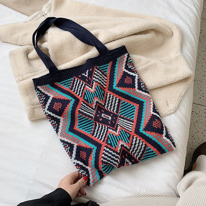 Boho Chic Aztec Tote Bag - Orchid Unique