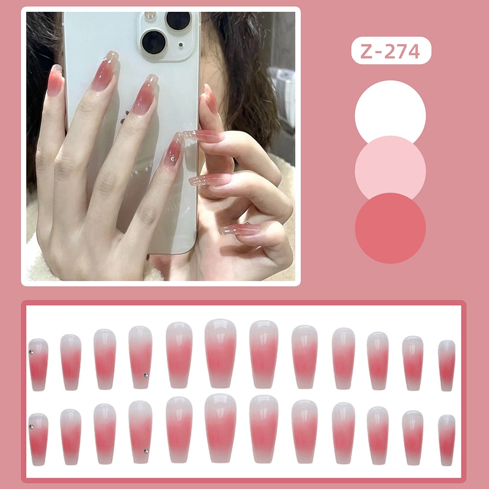 Glitter Butterfly False Nails - Orchid Unique