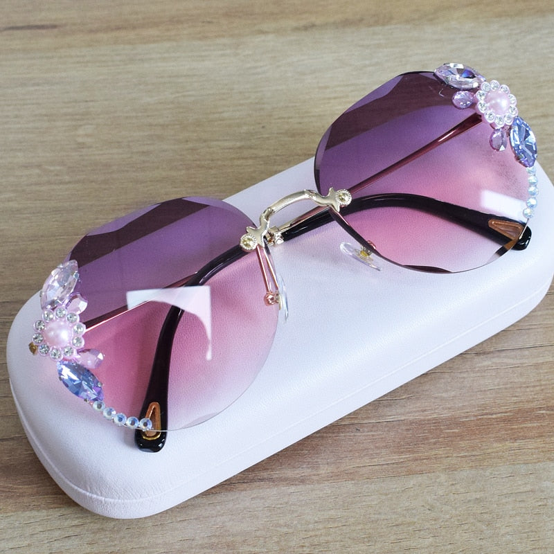 Retro Cutting Lens Gradient Sunglasses - Orchid Unique