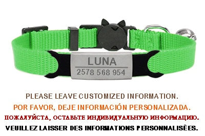 Personalized ID Tag Cat Collar Bell - Orchid Unique