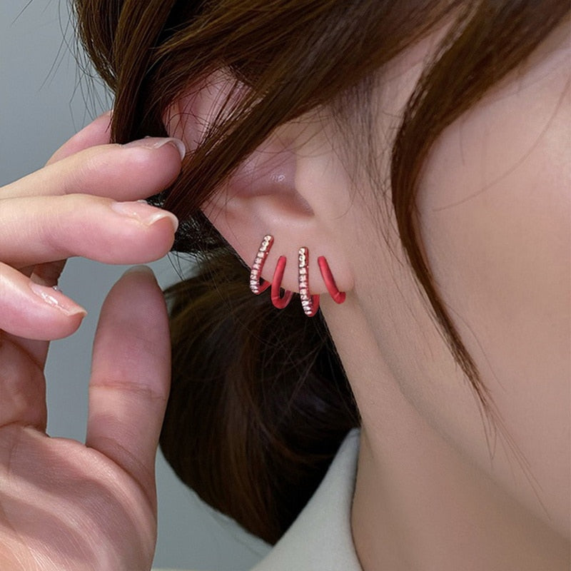 Shiny Four Claws Earrings Dainty Zircon Earring - Orchid Unique