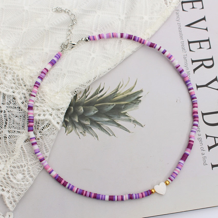 Natural Shell Beads Necklace - Orchid Unique
