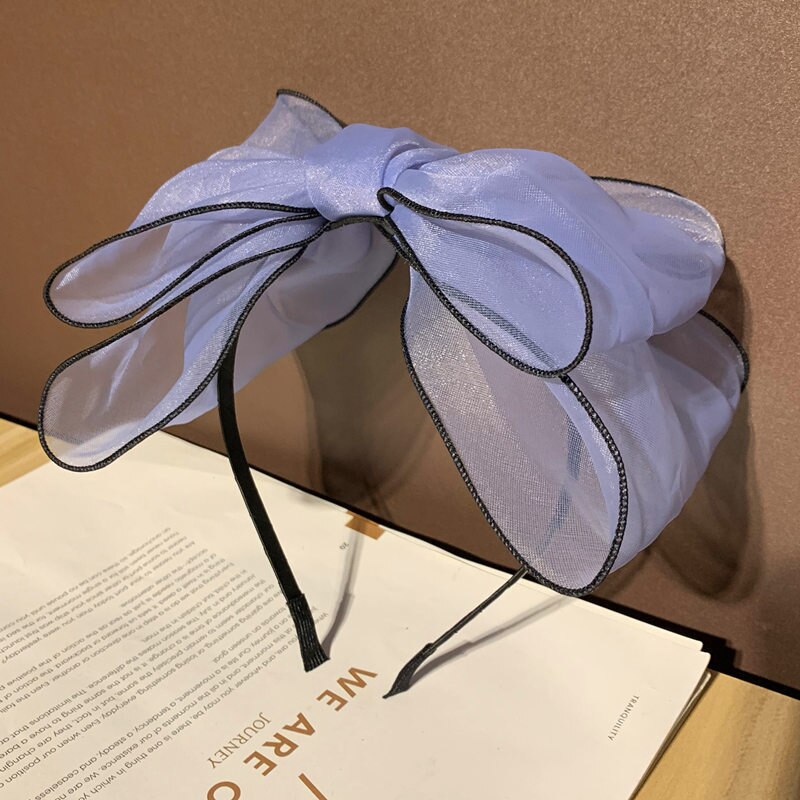 Big Bow Floral Shining Hair Band - Orchid Unique