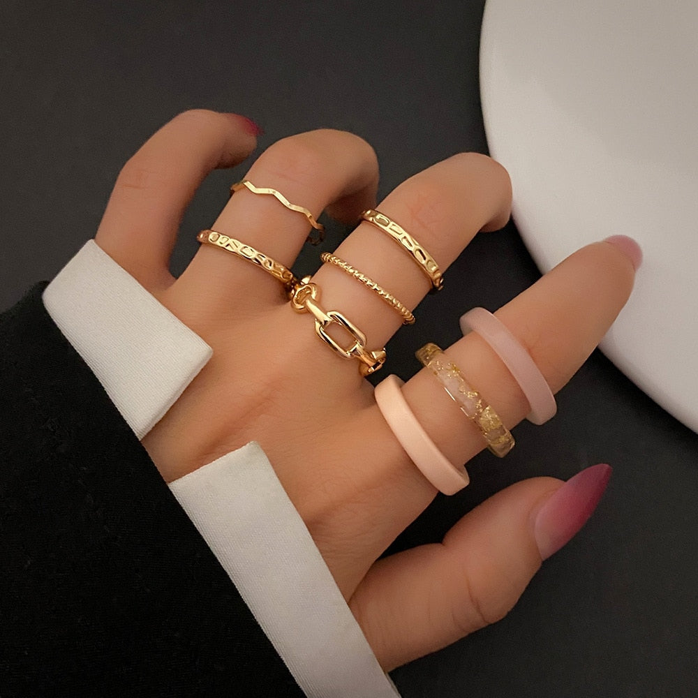 3pcs/set Acrylic Ring Set - Orchid Unique