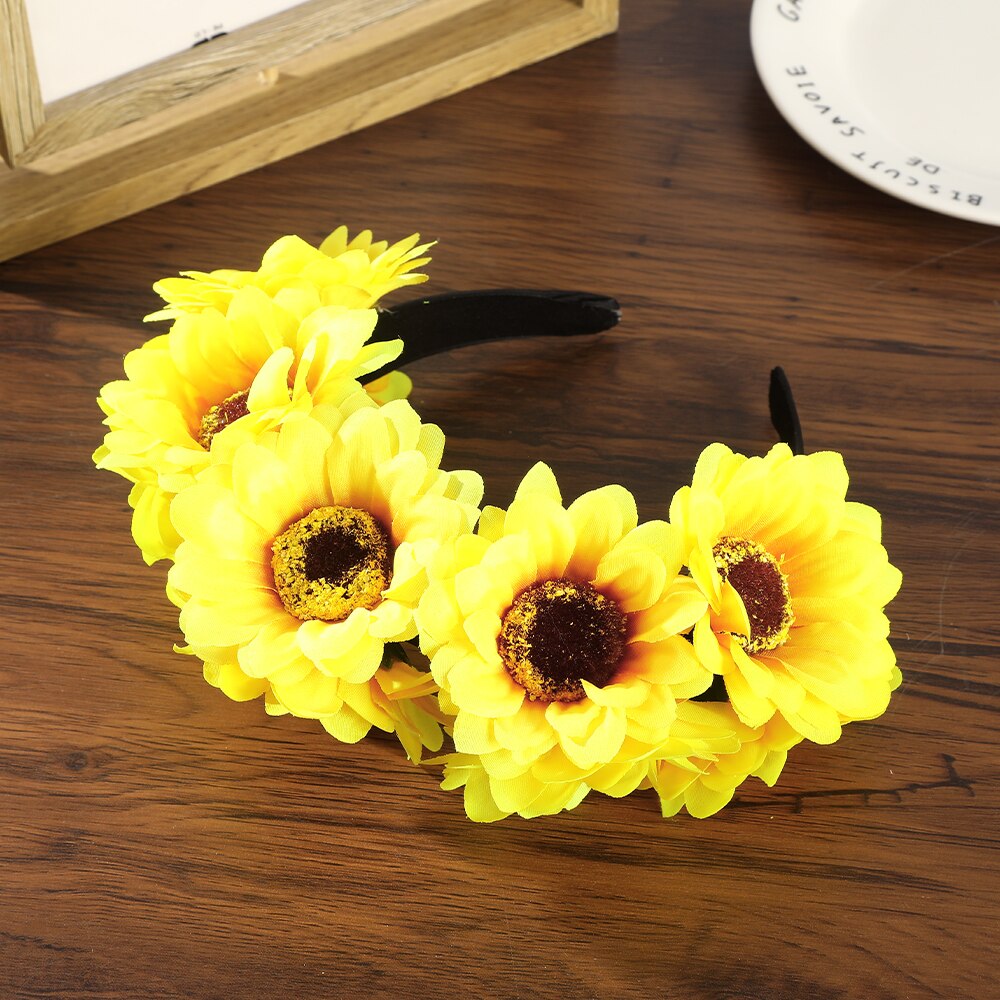 Haimeikang Colorful Flower Headband Fabric Princess Headdresses Girls Bride Headband Women Beach Wedding Hair Accessories - Orchid Unique