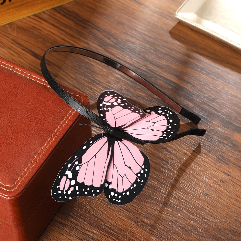 Haimeikang Handmade Blue Butterfly Headband Big Ladies Costume Hair Accessories Show Ladies Tea Show Hairband Headpieces - Orchid Unique