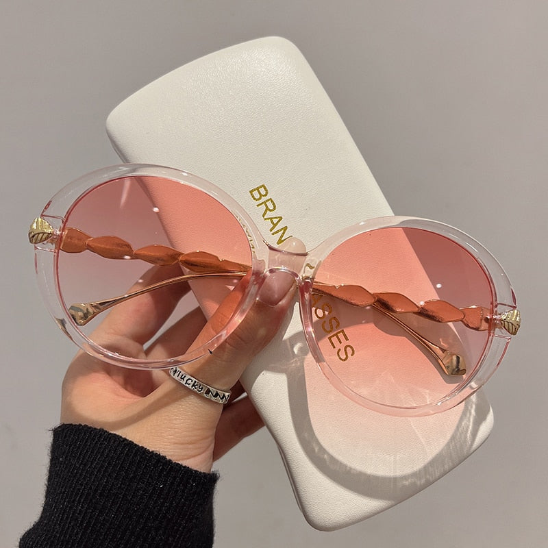 Vintage Round Frame Sunglasses - Orchid Unique