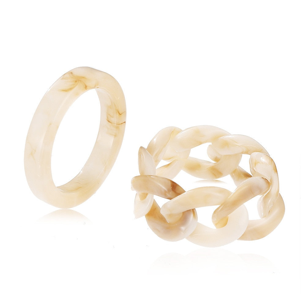 3pcs/set Acrylic Ring Set - Orchid Unique