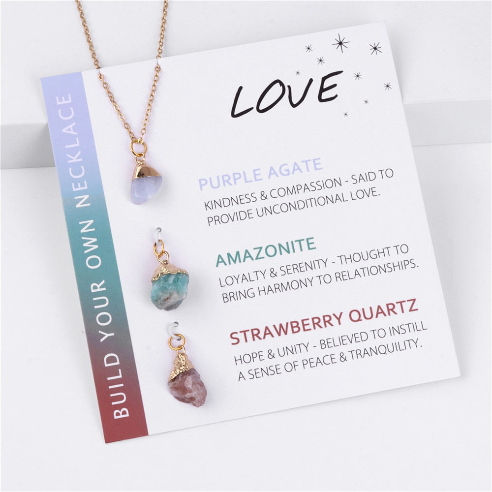 Irregular Mineral Stone Charm Necklace - Orchid Unique