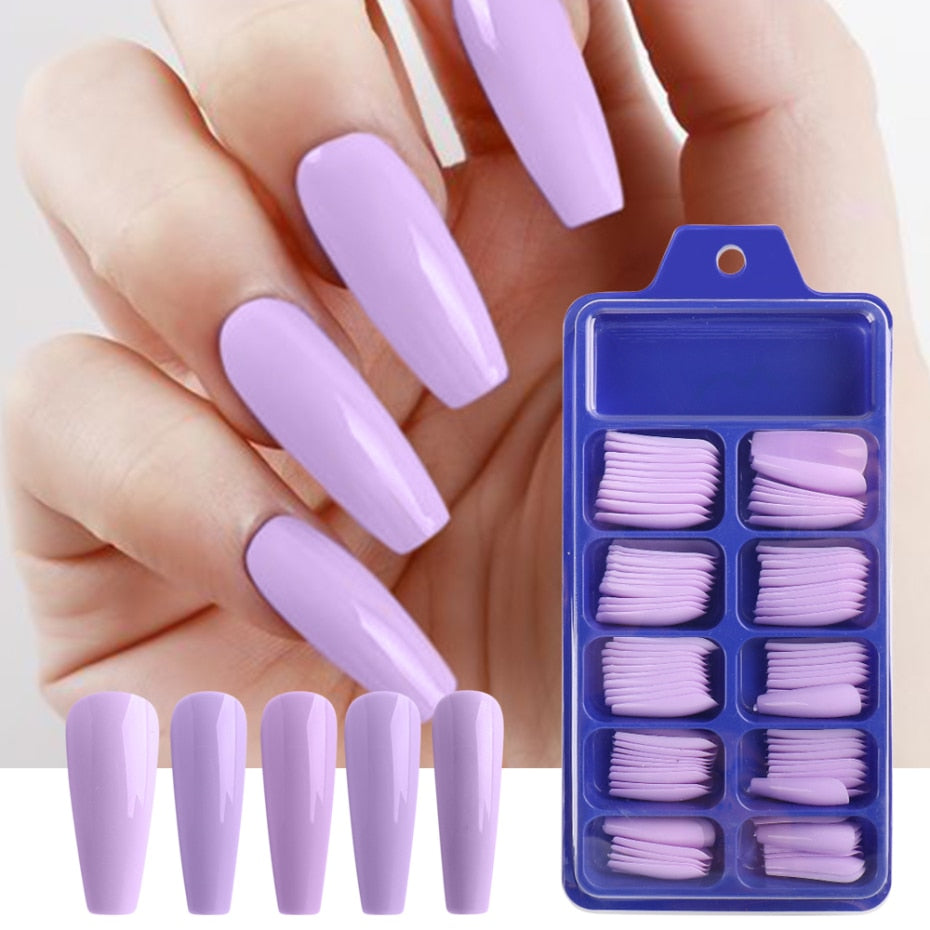 False Nails Coffin Extension Forms - Orchid Unique