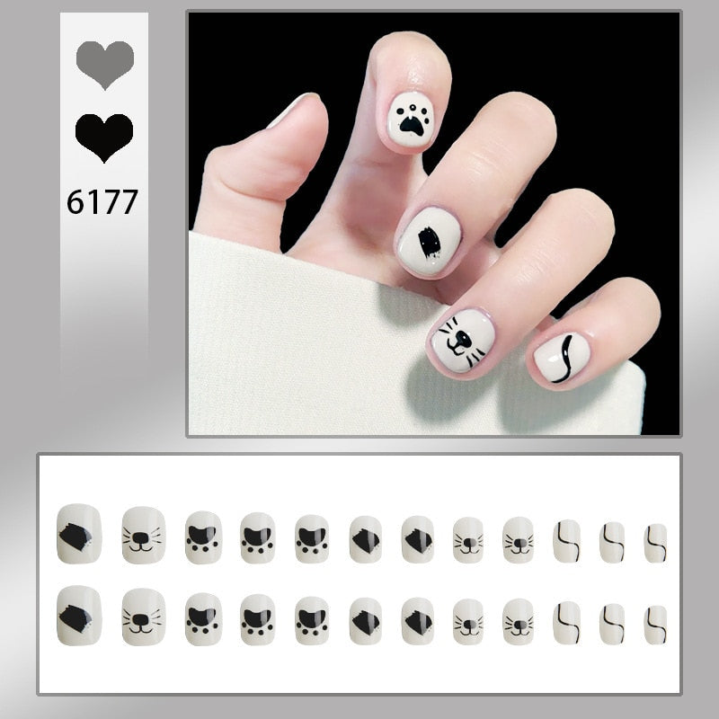 Sweet Short Round/Square Head False Nail Art - Orchid Unique