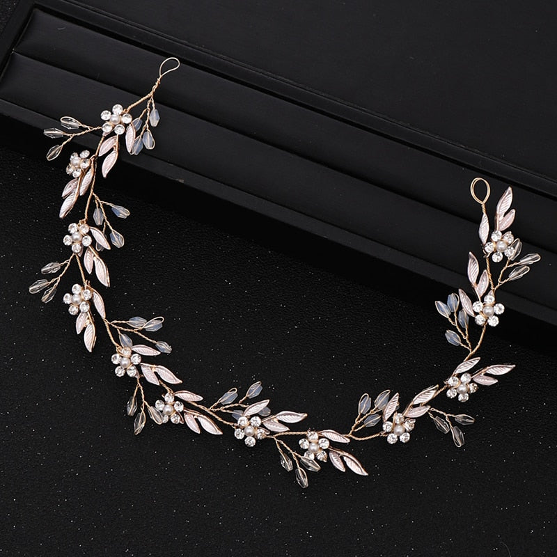 Wedding Crystal Flower Headband Tiara Hairband For Women Bride Queen Party Wedding Bridal Hair Accessories Jewelry Band Gift - Orchid Unique