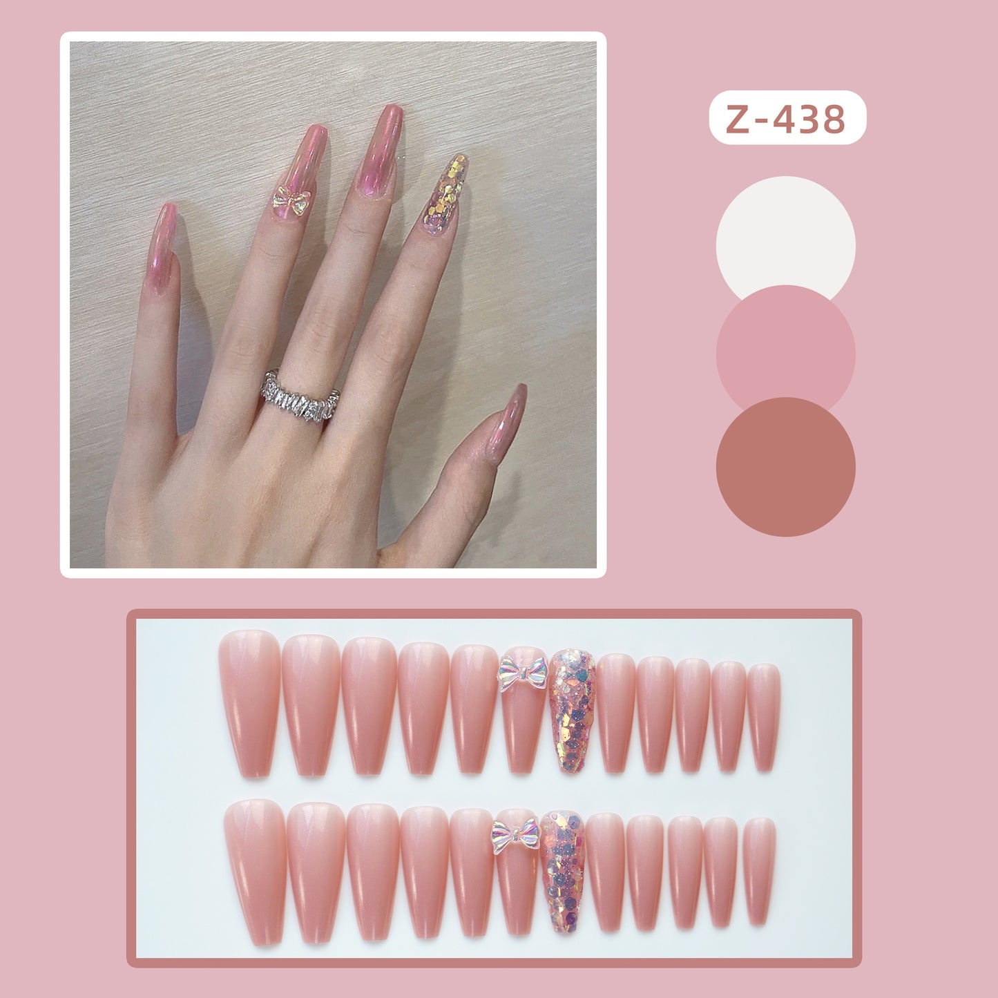 Glitter Butterfly False Nails - Orchid Unique