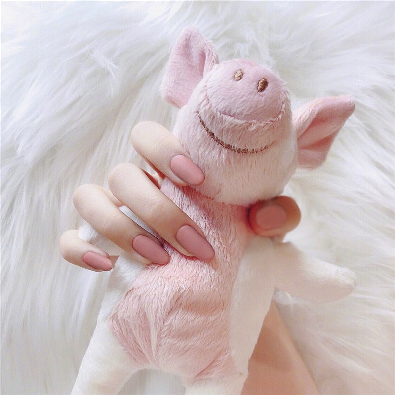 Short Coffin Fake Nails - Orchid Unique