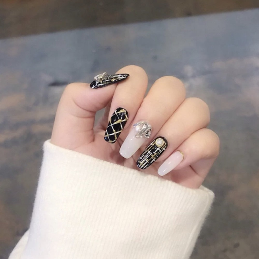 Mid Length Fake Nails - Orchid Unique