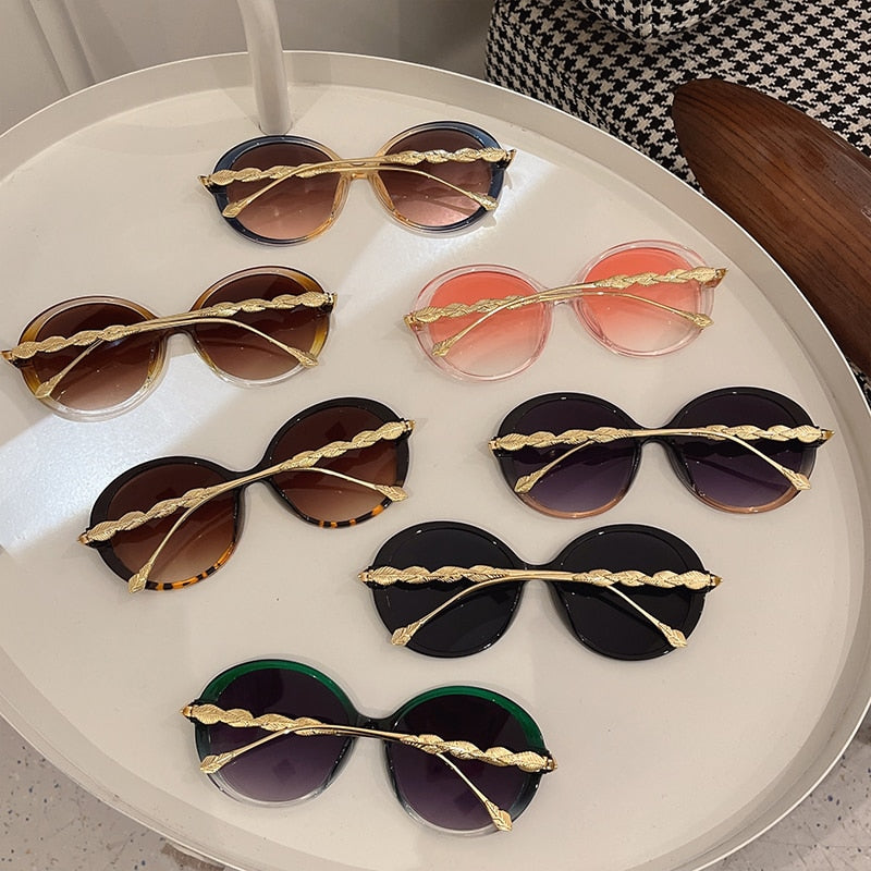 Vintage Round Frame Sunglasses - Orchid Unique