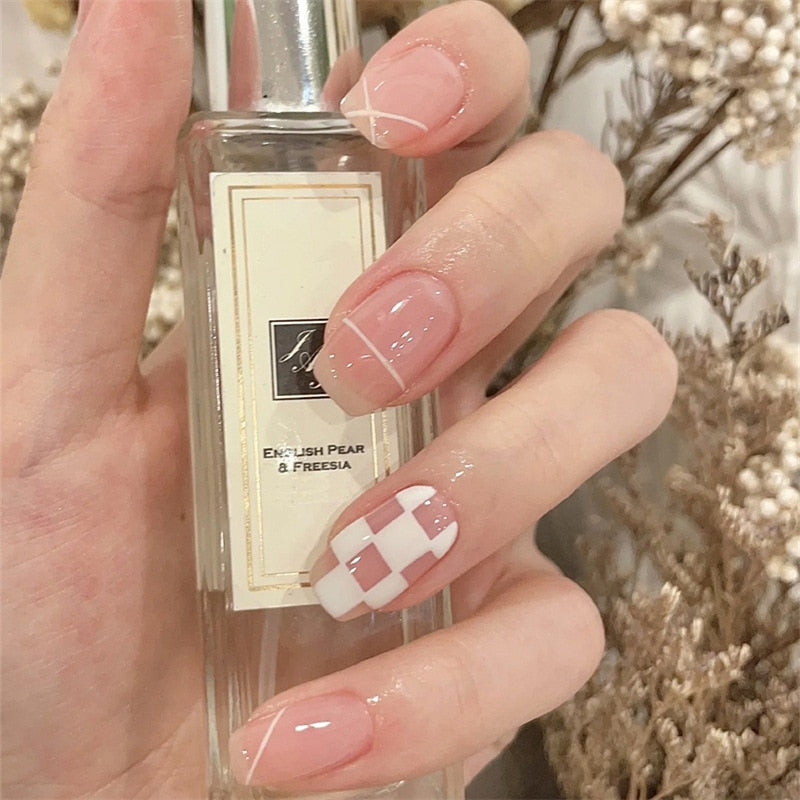 Light Color Solid Fake Nails - Orchid Unique