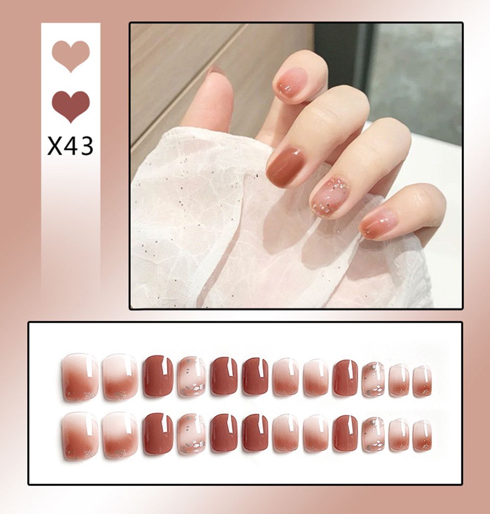 Sweet Short Round/Square Head False Nail Art - Orchid Unique