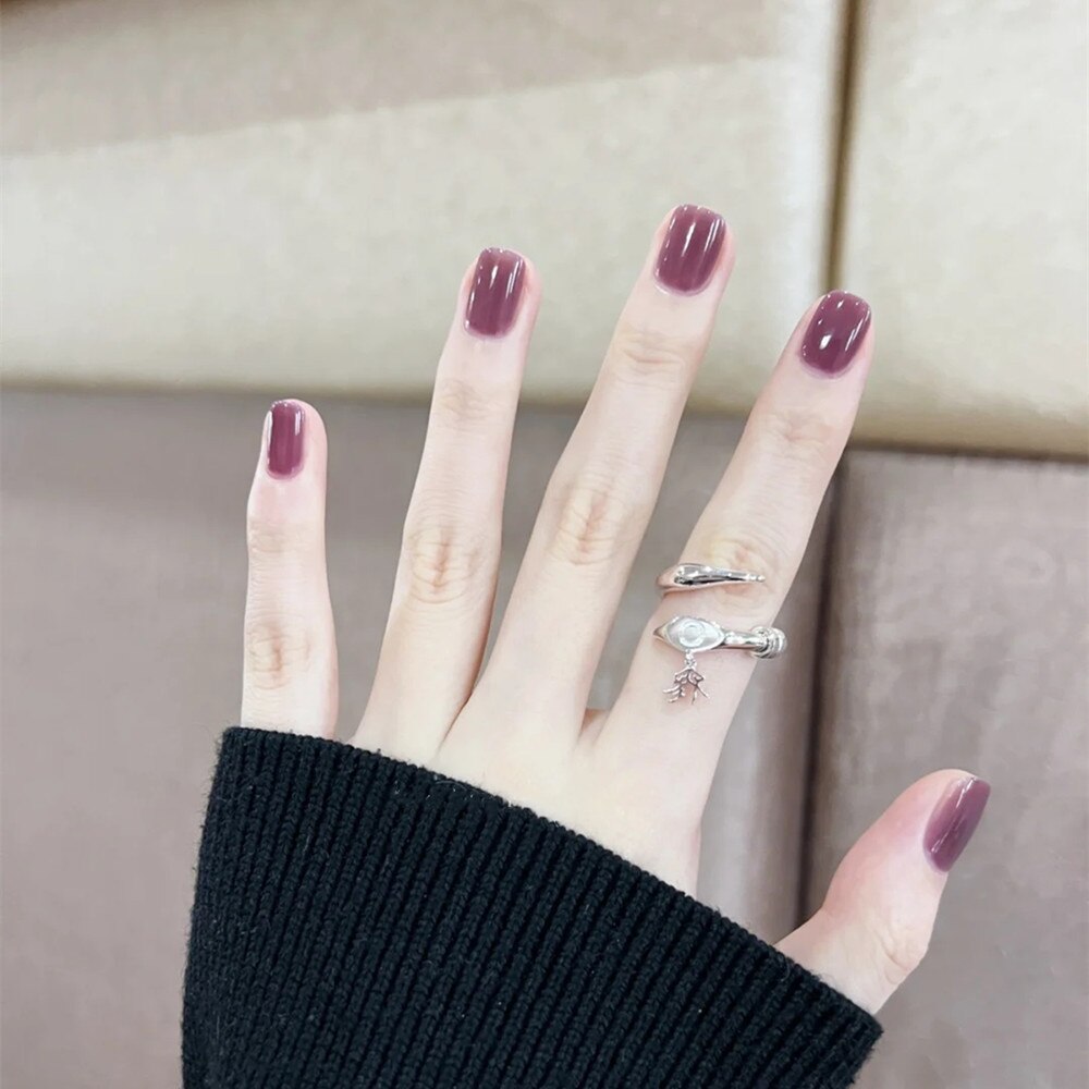 Light Color Solid Fake Nails - Orchid Unique