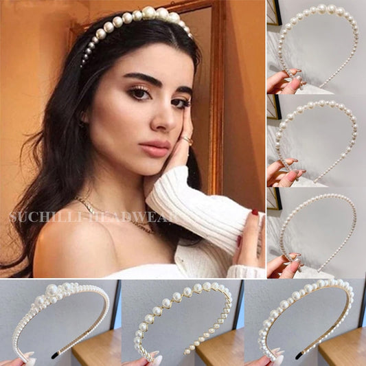New  Full Pearls Hair Bands - Orchid Unique