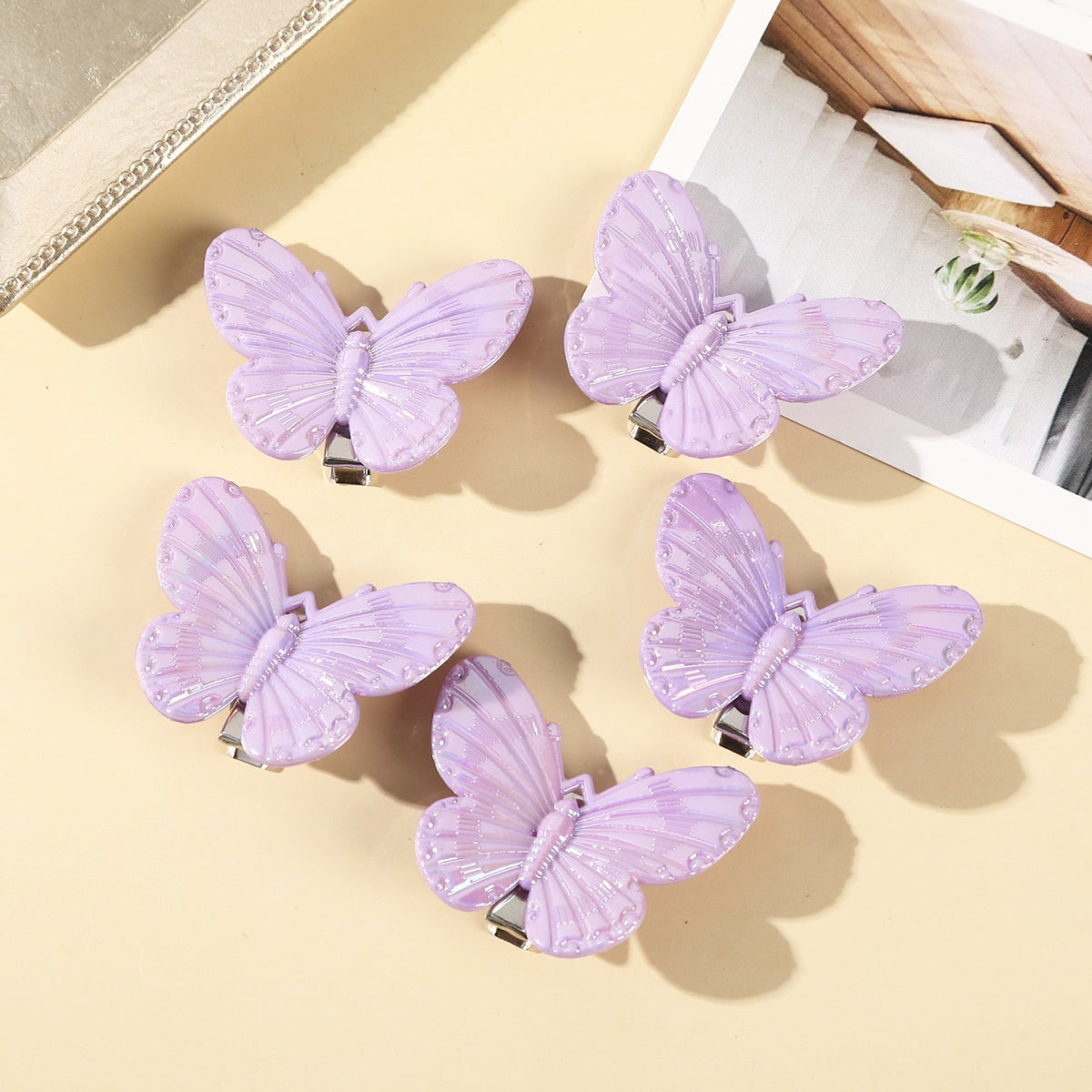 Transparent Butterfly Pink Hairpin - Orchid Unique