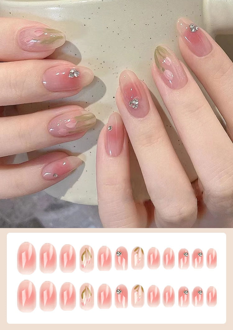 Jelly Press on Fake Nails - Orchid Unique