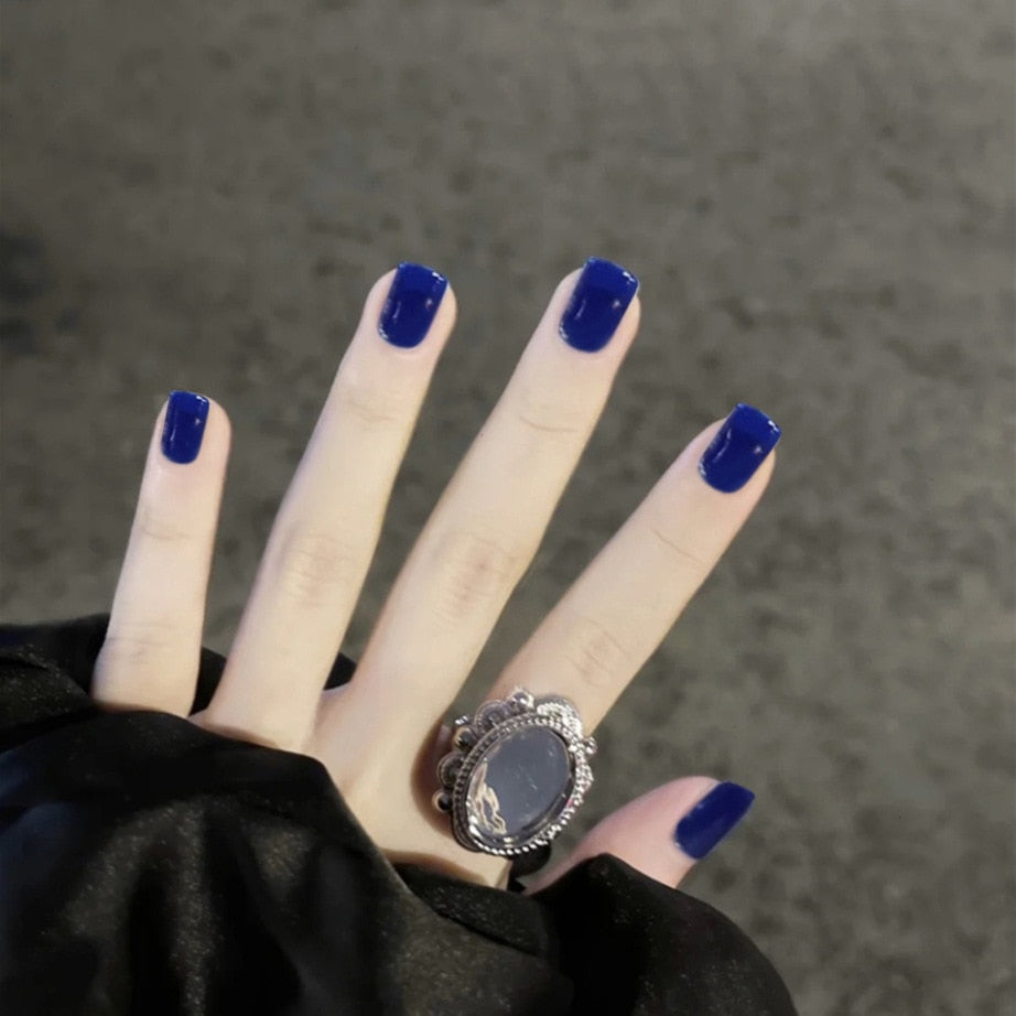 Short Coffin Fake Nails - Orchid Unique