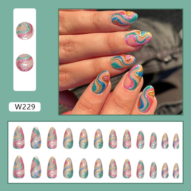 Charming Detachable Finished Fingernails - Orchid Unique