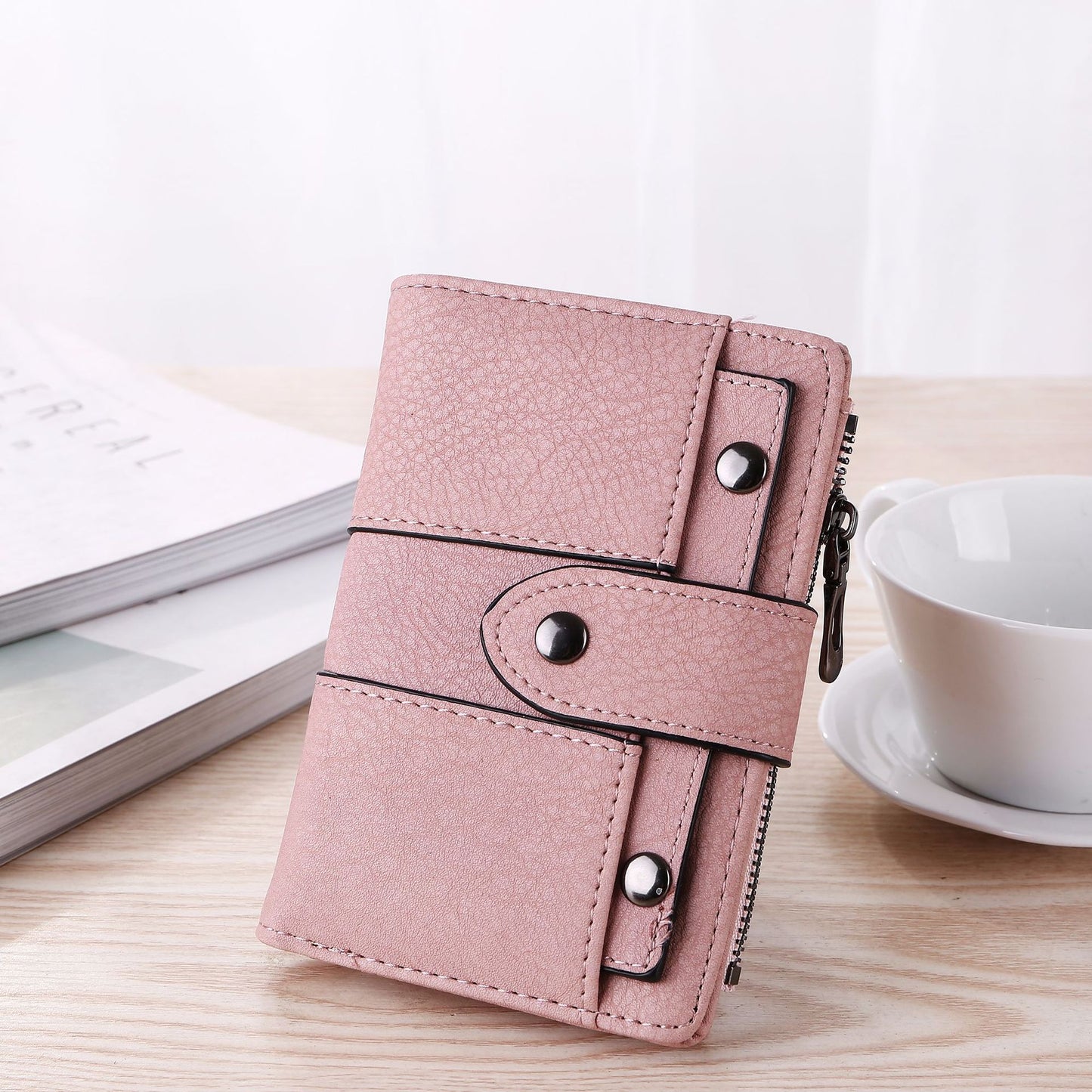 Simple Retro Rivets Wallet - Orchid Unique