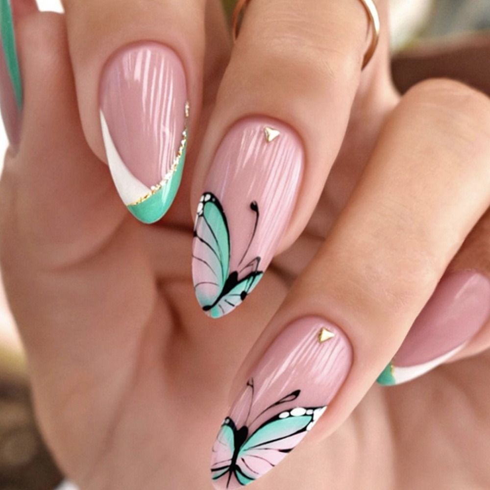 Cloud Pattern Design False Nails - Orchid Unique