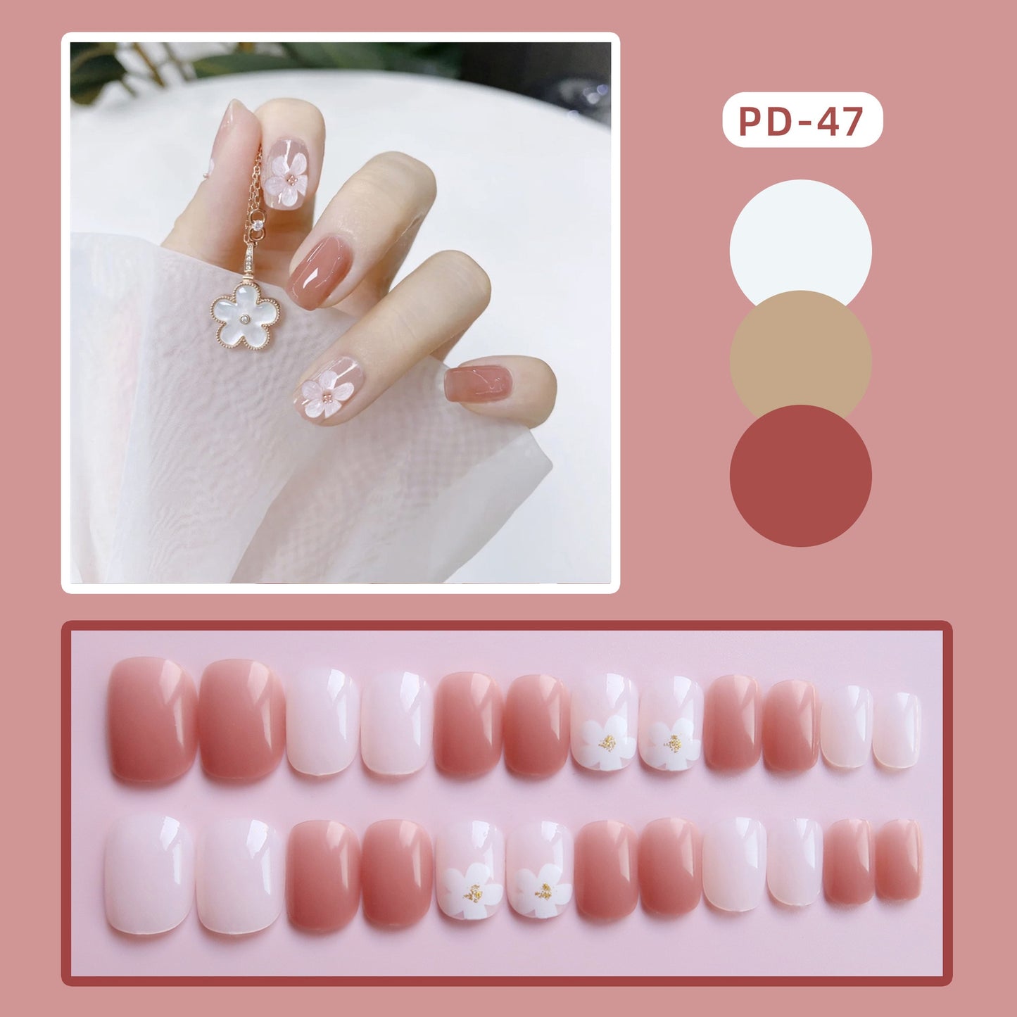 Short Wear Tips Nail False Patch - Orchid Unique