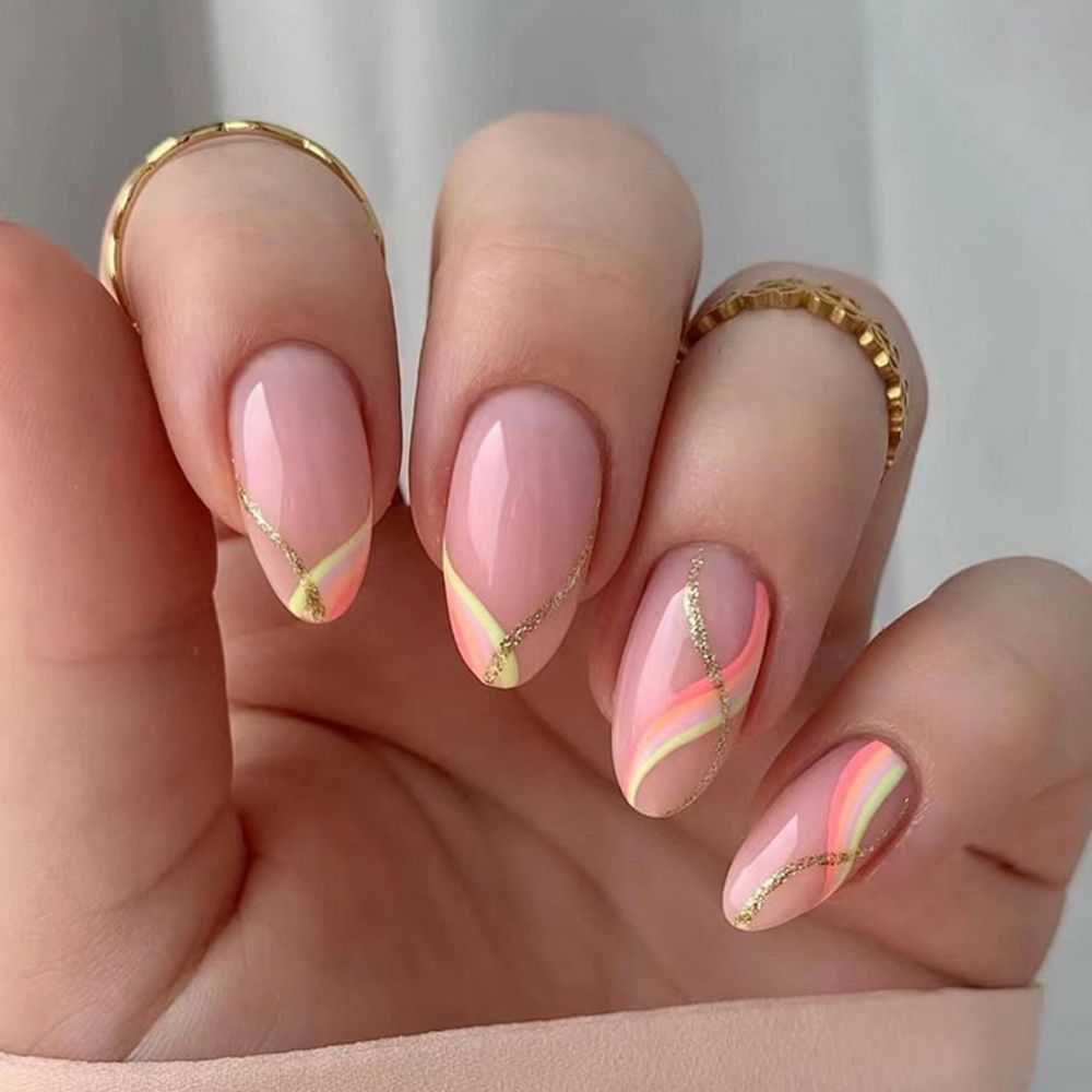 Cloud Pattern Design False Nails - Orchid Unique